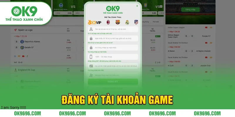 Đăng ký tài khoản game