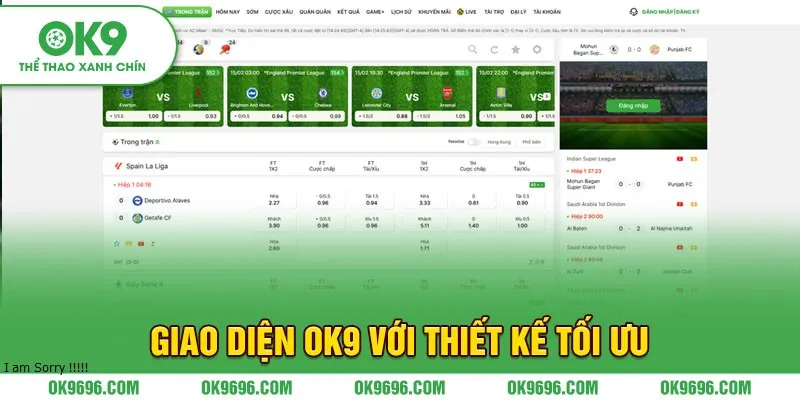 Giao diện OK9 với thiết kế tối ưu